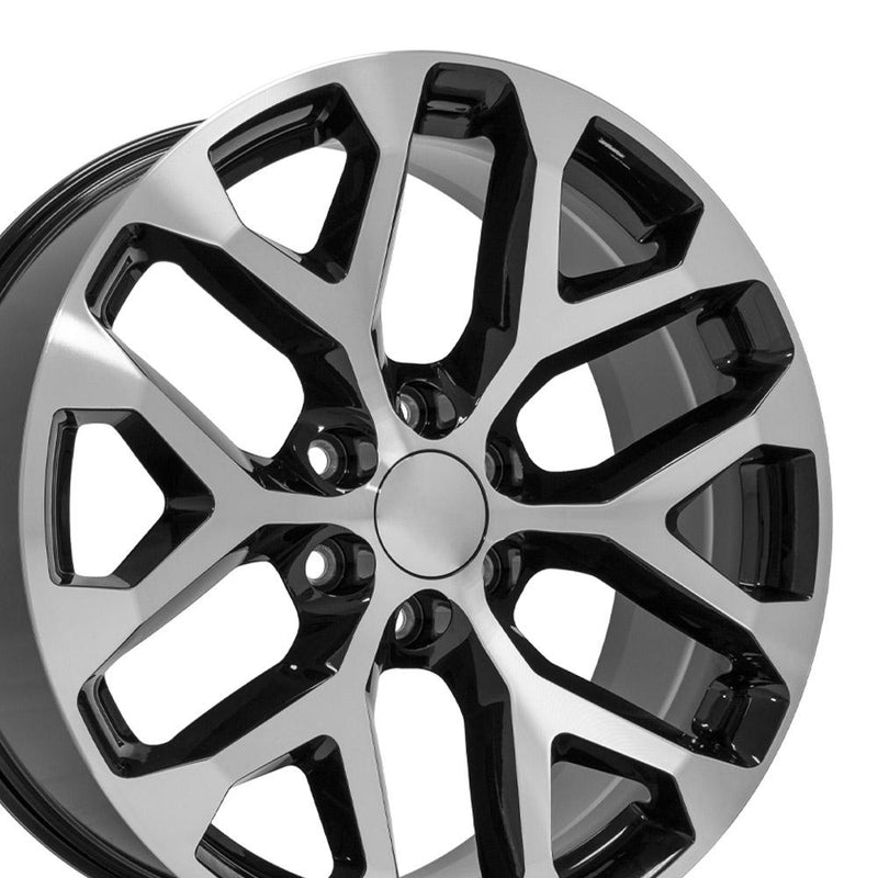 Wheel 22in Replica CV98B fits Chevy Silverado 22x9 Black Machined