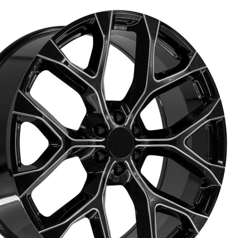 Wheel 26in Replica CV98B fits Chevy Silverado 26x10 Black Milled