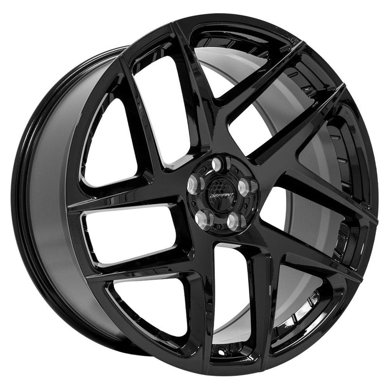 Wheel DEFIANT DF05 22x10 5x108mm +37et in Gloss Black