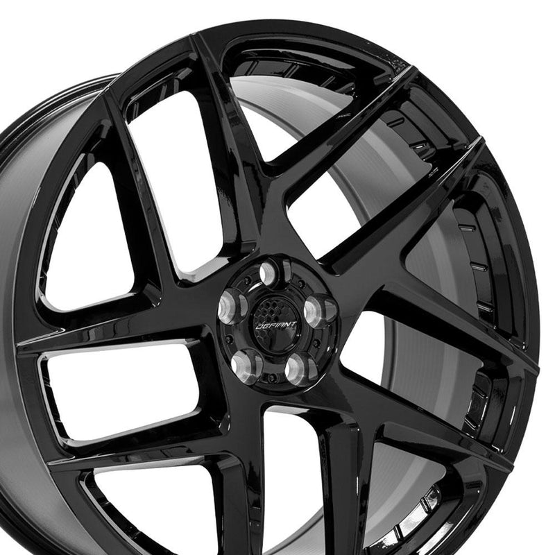 Wheel DEFIANT DF05 22x10 5x108mm +37et in Gloss Black