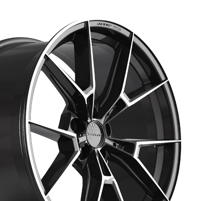 Wheel DEFIANT DF09 20x9 5x112mm +40et in Black Machined w/ Tinted Clear