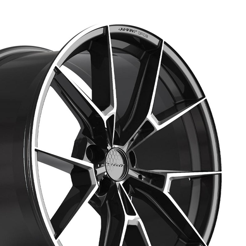 Wheel DEFIANT DF09 20x9 5x120mm +40et in Black Machined w/ Tinted Clear