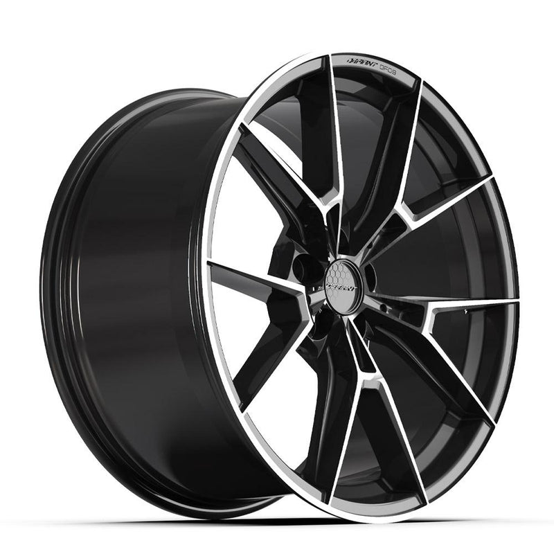 Wheel DEFIANT DF09 20x10 5x112mm +35et in Black Machined w/ Tinted Clear