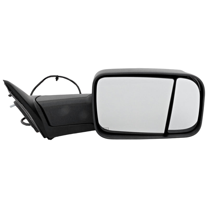 Passenger Side Towing Mirror, Power, Manual Folding, Heated, Textured Black, In-housing Signal Light, W/o memory, With Puddle Light, W/o Auto-Dimming, W/o Blind Spot Feature