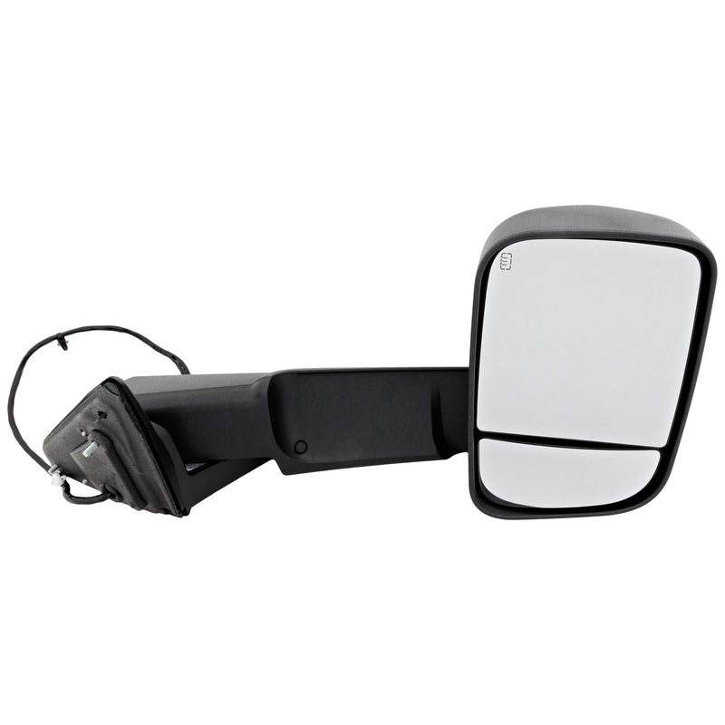 Passenger Side Towing Mirror, Power, Manual Folding, Heated, Textured Black, In-housing Signal Light, W/o memory, With Puddle Light, W/o Auto-Dimming, W/o Blind Spot Feature