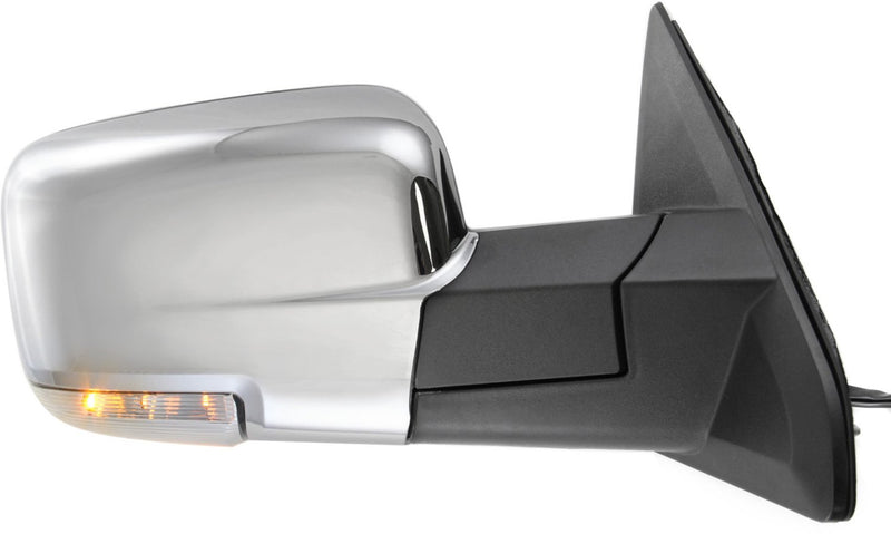 Passenger Side Mirror, Non-Towing, Power, Power Folding, Heated, Chrome, In-housing Signal Light, With memory, With Puddle Light, Without Auto-Dimming, Without Blind Spot Feature | CH1321356