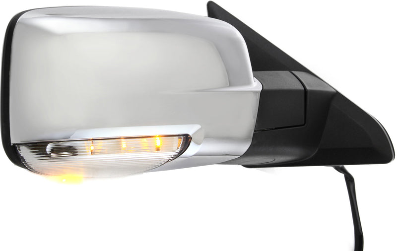 Passenger Side Mirror, Non-Towing, Power, Power Folding, Heated, Chrome, In-housing Signal Light, With memory, With Puddle Light, Without Auto-Dimming, Without Blind Spot Feature | CH1321356