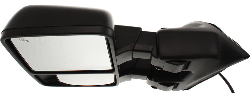 Driver Side Towing Mirror Power Heated Manual Folding Textured Black In-housing Signal Light W/o Memory W/o Puddle Light W/o Auto-Dimming With Blind Spot Glass Dual glass | FO1320342