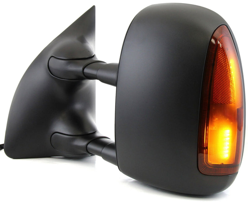 Towing Mirror Driver Side Power Heated Manual Folding Dual Glass Double-Swing with Signal Light Textured