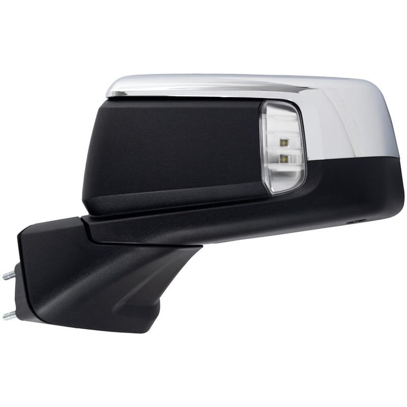 Driver Side Mirror Power Manual Folding Heated Chrome In-Housing Signal Light W/o Memory Puddle Light and Auto-Dimming With Blind Spot Glass | GM1320587