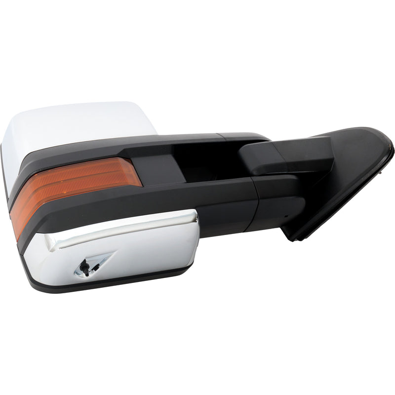 Passenger Side Mirror, Power, Manual Folding, Heated, Chrome, With Spotlight, OAT Sensor and Marker Lamp, W/o Blind Spot Detection, Memory, Auto-Dimming and Puddle Light | GM1321513