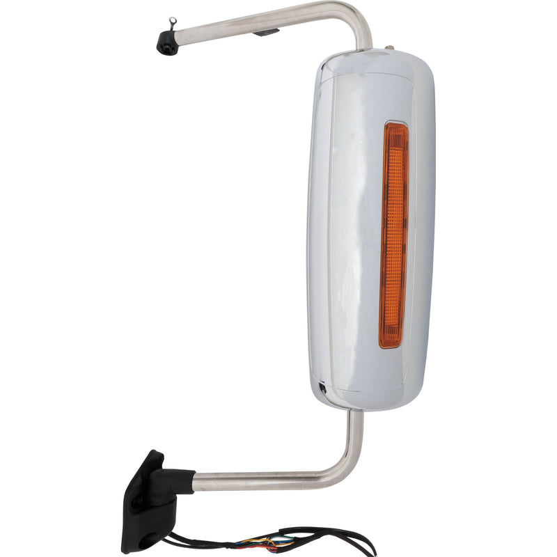 Left Side Manual Heated Mirror with Signal Light and CB Antenna Provision Chrome Finish