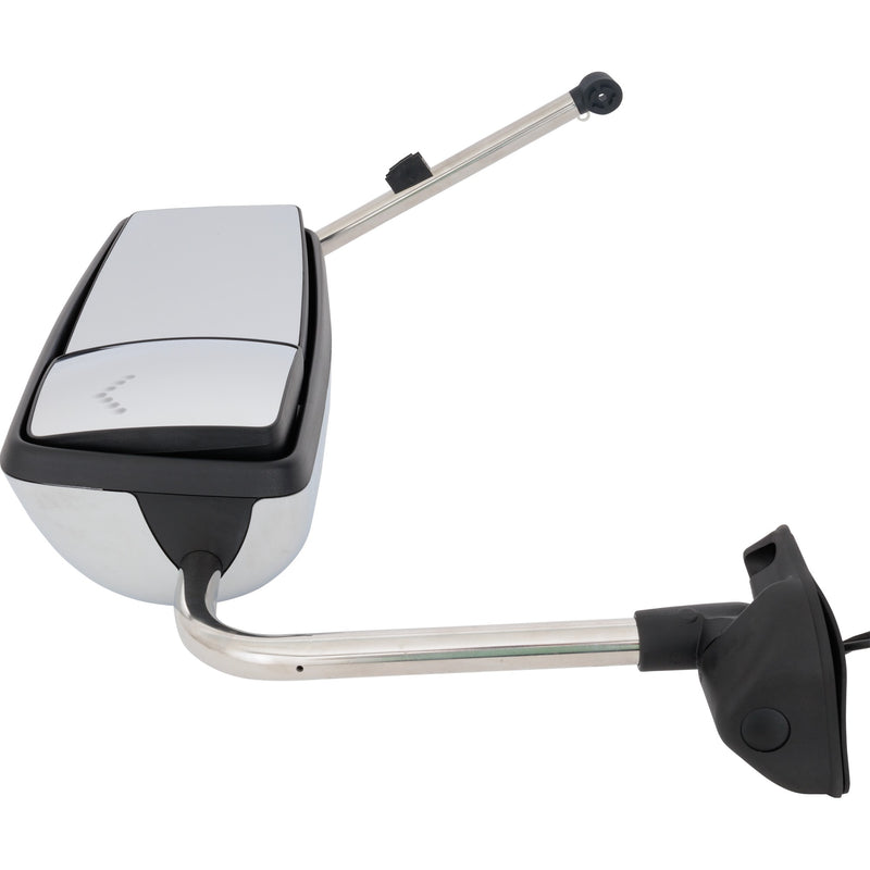 Left Side Manual Heated Mirror with Signal Light and CB Antenna Provision Chrome Finish