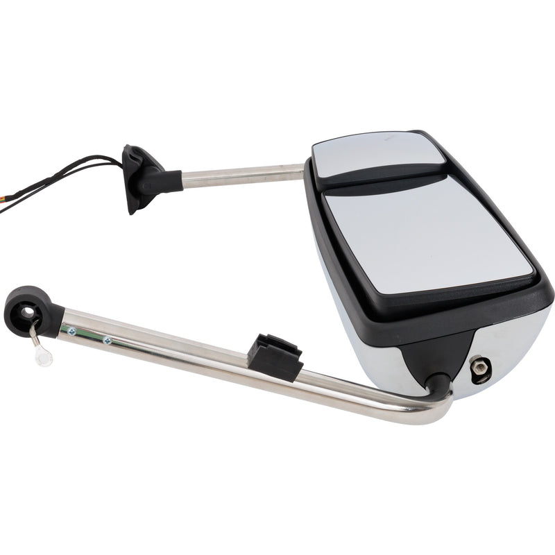 Left Side Manual Heated Mirror with Signal Light and CB Antenna Provision Chrome Finish