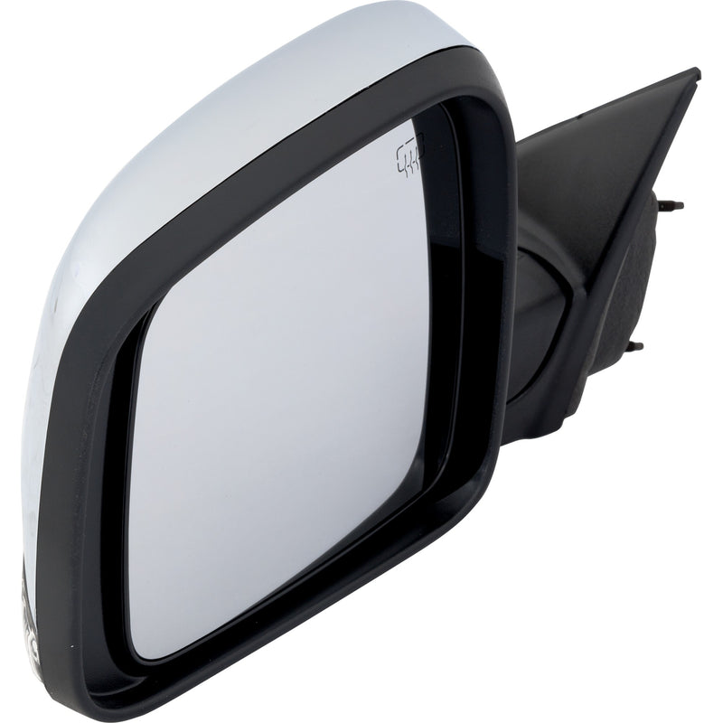 Driver Side Mirror, Power, Manual Folding, Heated, Chrome, In-housing Signal Light, With memory, W/o Puddle Light, With Auto-Dimming, With Blind Spot Detection in Glass