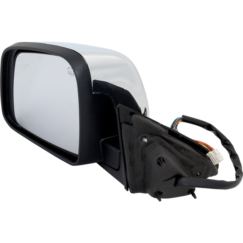 Driver Side Mirror, Power, Manual Folding, Heated, Chrome, In-housing Signal Light, With memory, W/o Puddle Light, With Auto-Dimming, With Blind Spot Detection in Glass