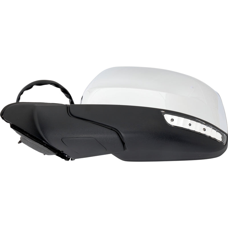 Driver Side Mirror, Power, Manual Folding, Heated, Chrome, In-housing Signal Light, With memory, W/o Puddle Light, With Auto-Dimming, With Blind Spot Detection in Glass