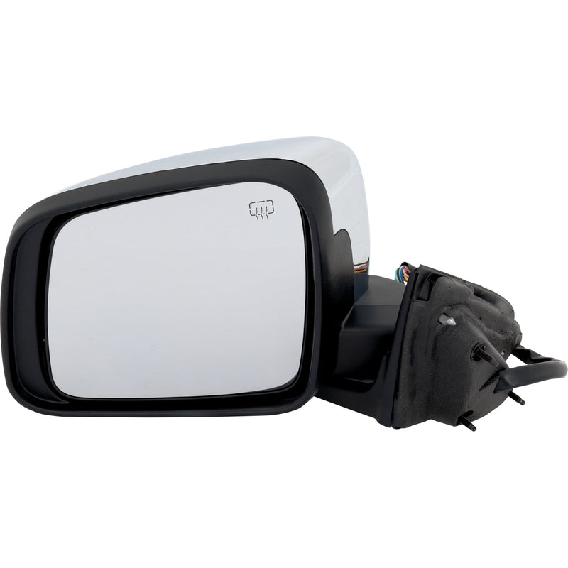 Driver Side Mirror, Power, Manual Folding, Heated, Chrome, In-housing Signal Light, With memory, W/o Puddle Light, With Auto-Dimming, With Blind Spot Detection in Glass