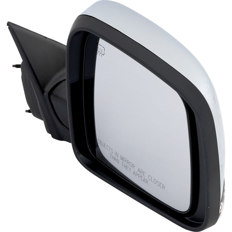 Passenger Side Mirror, Power, Manual Folding, Heated, Chrome, In-housing Signal Light, With memory, W/o Puddle Light, With Auto-Dimming, With Blind Spot Detection in Glass