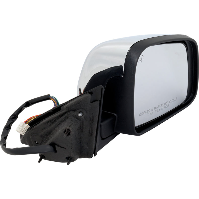 Passenger Side Mirror, Power, Manual Folding, Heated, Chrome, In-housing Signal Light, With memory, W/o Puddle Light, With Auto-Dimming, With Blind Spot Detection in Glass