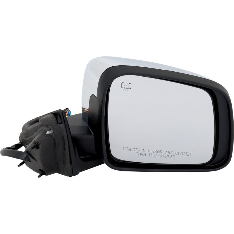 Passenger Side Mirror, Power, Manual Folding, Heated, Chrome, In-housing Signal Light, With memory, W/o Puddle Light, With Auto-Dimming, With Blind Spot Detection in Glass