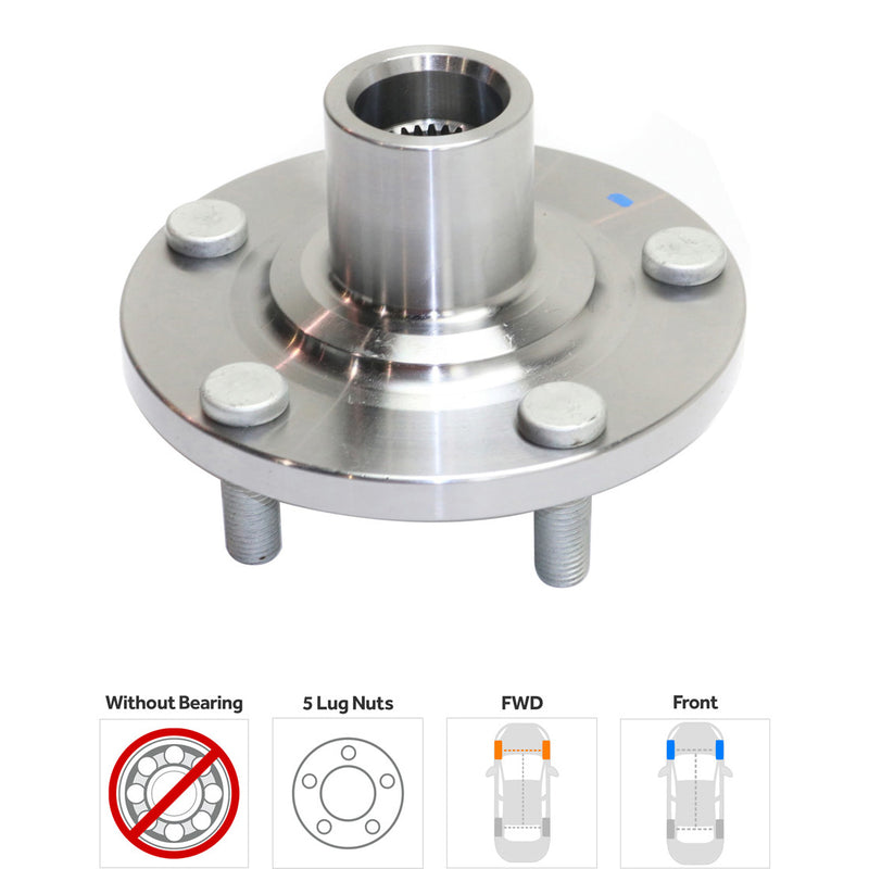 6-Pc Kit - Front Driver and Passenger Side Wheel Hub includes Tie Rod Ends