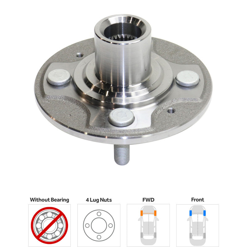 4-Pc Kit - Front Driver and Passenger Side Wheel Hub includes Tie Rod Ends