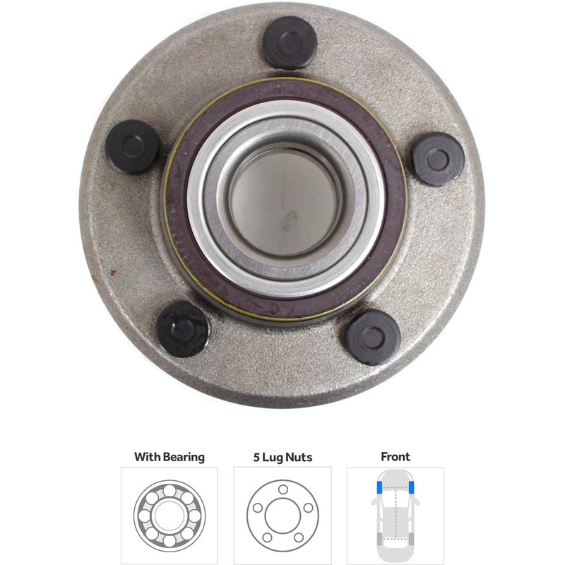 4-Pc Kit - Front Driver and Passenger Side Wheel Hub With ABS includes Outer Tie Rod Ends