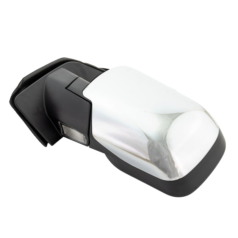 Driver Side Mirror, Non-Towing, Power, Manual Folding, Heated, Chrome, In-glass Signal Light,