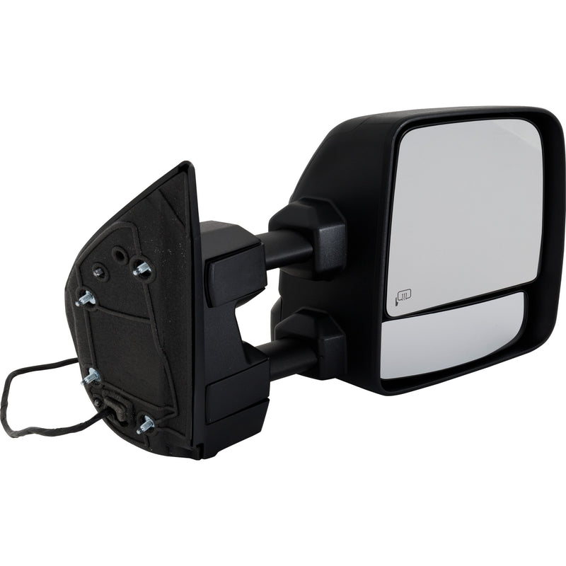 Passenger Side Towing Mirror, Power, Manual Folding and Extending, Heated, Textured, In-housing Signal Light, W/o memory, With Puddle Light, W/o Auto-Dimming, W/o Blind Spot Feature | NI1321307
