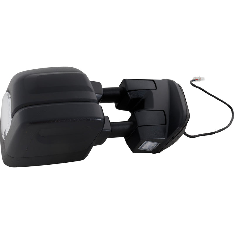 Passenger Side Towing Mirror, Power, Manual Folding and Extending, Heated, Textured, In-housing Signal Light, W/o memory, With Puddle Light, W/o Auto-Dimming, W/o Blind Spot Feature | NI1321307