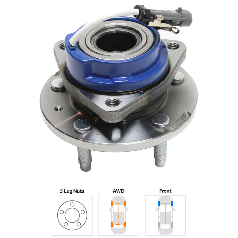 Front Driver or Passenger Side Wheel Hub With Bearing All Wheel Drive