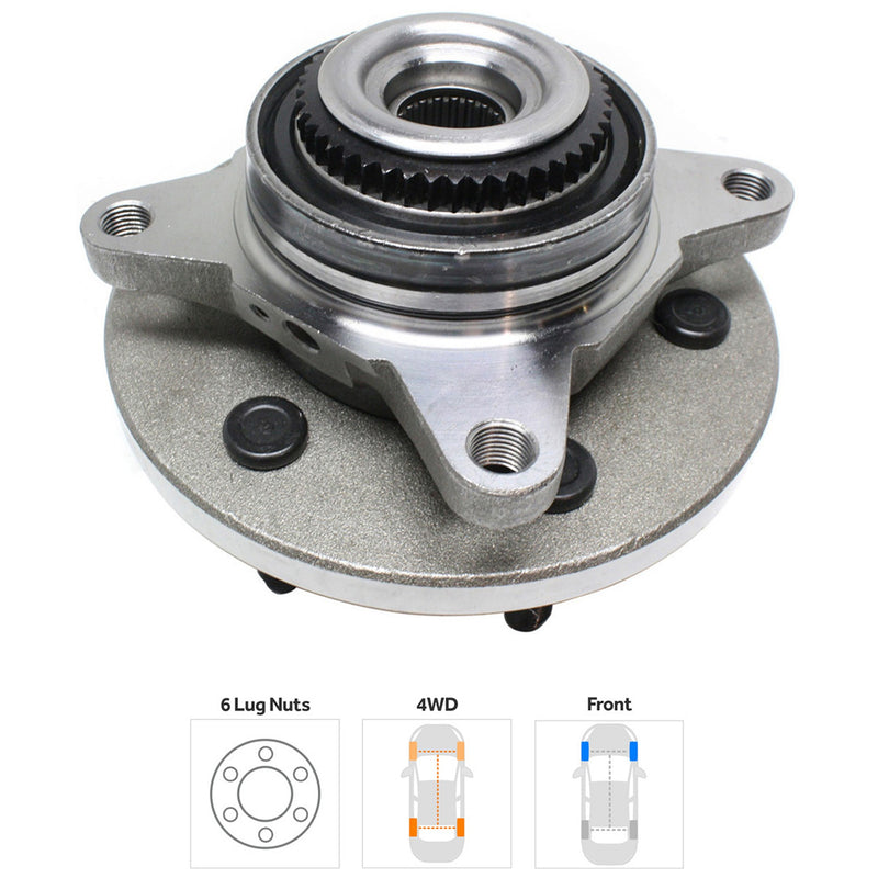 Front, Driver or Passenger Side Wheel Hub, With Bearing, 8 Cyl., 5.4L Engine, Four Wheel Drive