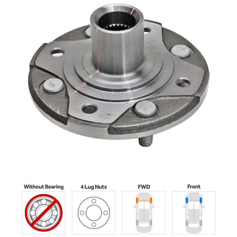 Front, Driver or Passenger Side Wheel Hub, without Bearing, 4 Cyl., 2.2L Engine