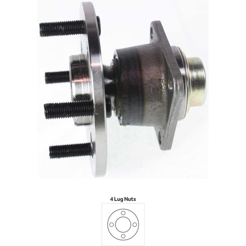 Set Of 2 - Rear Driver and Passenger Side Wheel Hubs With Bearing Front Wheel Drive Non-ABS