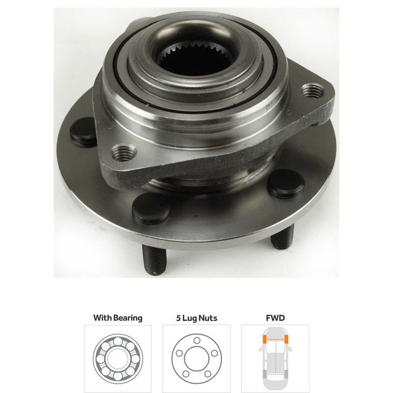 Set Of 4 - Front and Rear Driver and Passenger Side Wheel Hubs With Bearing