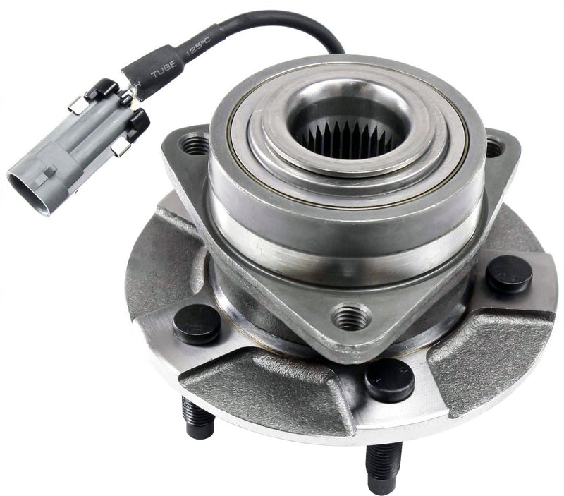 Set Of 2 - Front Driver and Passenger Side Wheel Hubs With Bearing With Sensor 4-Wheel ABS