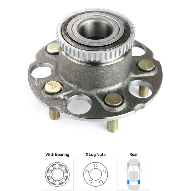 Set Of 2 - Rear Driver and Passenger Side Wheel Hubs With Bearing