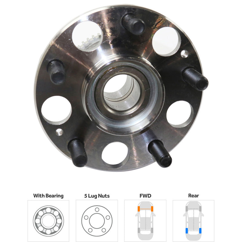 Set Of 2 - Rear Driver and Passenger Side Wheel Hubs With Bearing