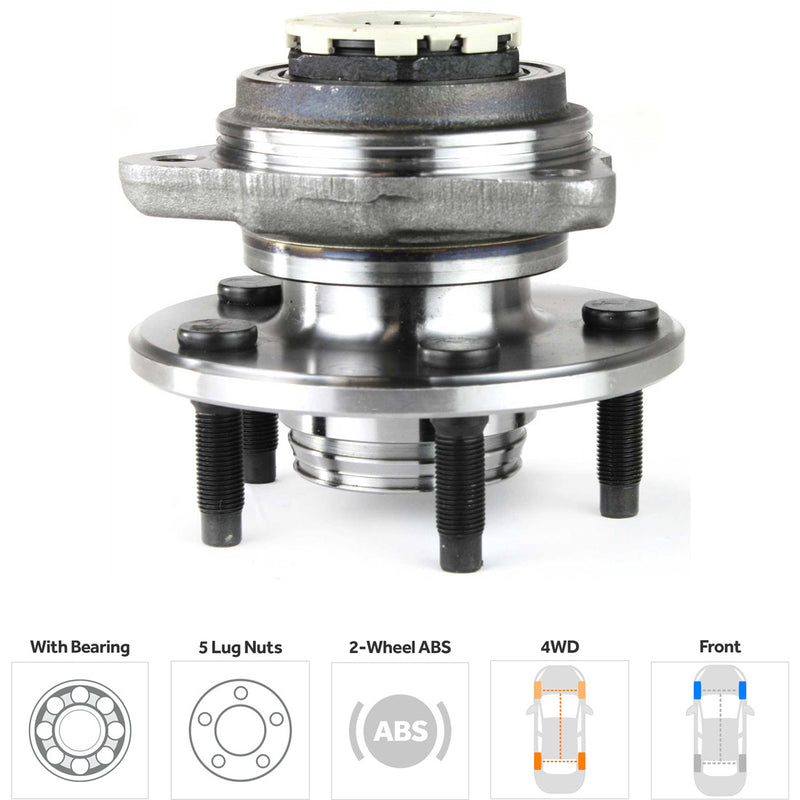 Set Of 2 - Front Driver and Passenger Side Wheel Hubs With Bearing Four Wheel Drive