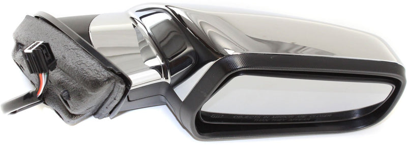 Driver and Passenger Side Mirrors, Power, Heated, Manual Folding, Chrome, Without Signal Light, With Memory, Without Blind Spot Feature | GM1320393,GM1321393