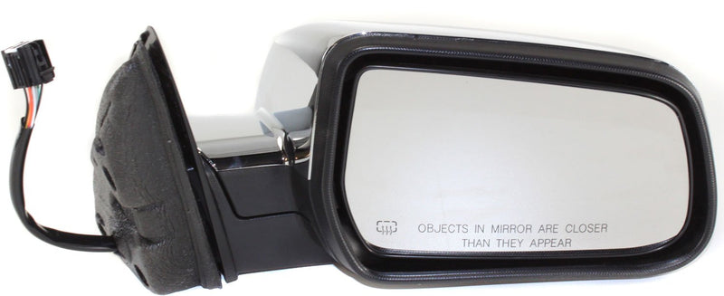 Driver and Passenger Side Mirrors, Power, Heated, Manual Folding, Chrome, Without Signal Light, With Memory, Without Blind Spot Feature | GM1320393,GM1321393