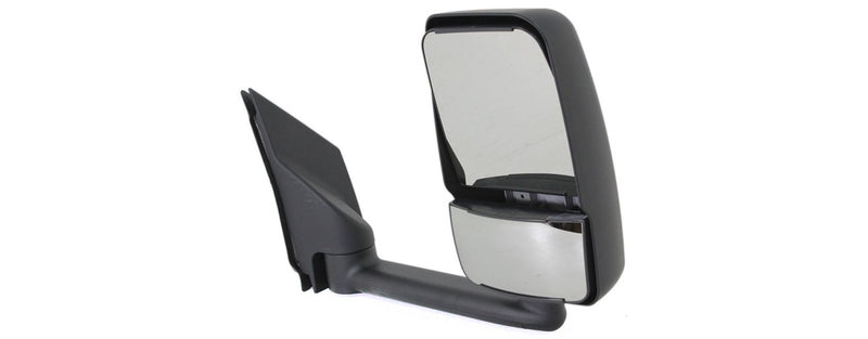 Driver and Passenger Side Towing Mirrors, Manual Adjust, Non-Heated, Manual Folding, Textured Black, with Blind Spot Glass, Dual Glass | GM1320426,GM1321426