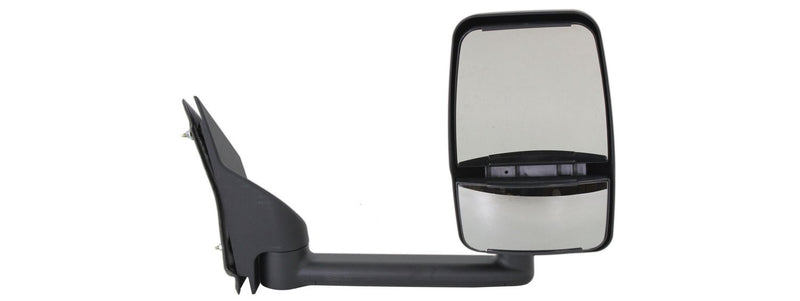 Driver and Passenger Side Towing Mirrors, Manual Adjust, Non-Heated, Manual Folding, Textured Black, with Blind Spot Glass, Dual Glass | GM1320426,GM1321426