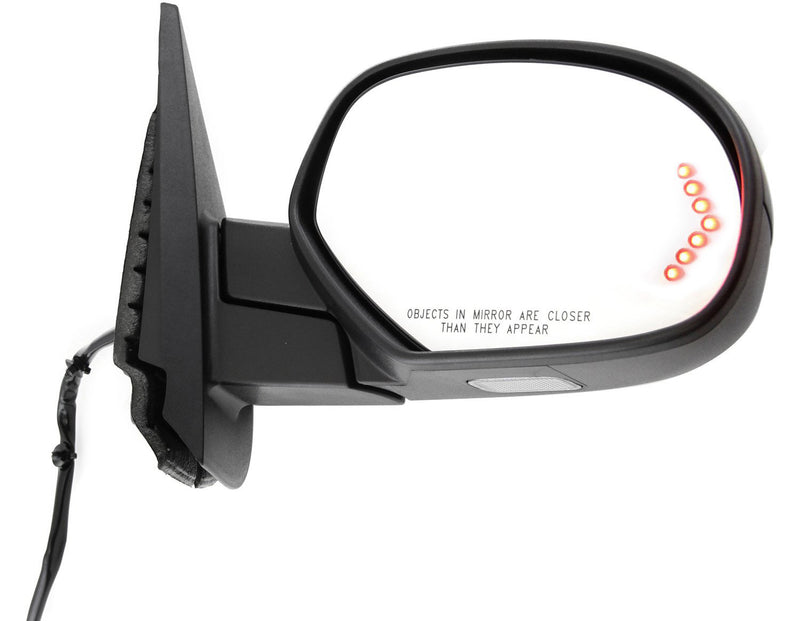 Driver and Passenger Side Mirrors, Power, Heated, Power Folding, with 1 Paintable and 1 Textured Black Cap, without Memory, Standard Type, with Additional Paint To Match Cap, New Body Style