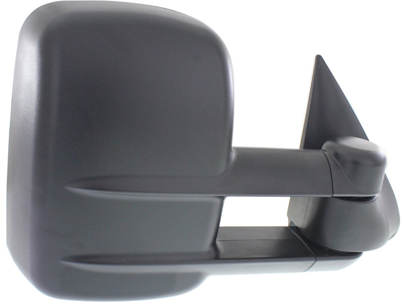 Driver and Passenger Side Towing Mirrors, Manual Adjust, Non-Heated, Manual Folding, Textured Black, without Signal Light, without Memory, without Puddle Light, without Auto-Dimming, Telescopic Type, Dual Glass, Extends 4 Inches, | GM1320416,GM1321416
