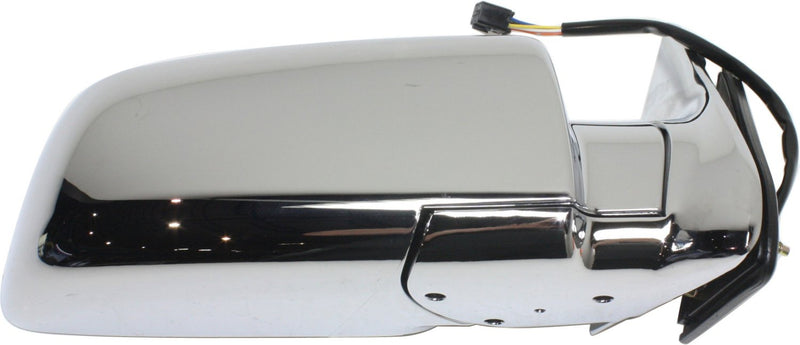 Driver and Passenger Side Mirrors, Non-Towing, Power, Manual Folding, Heated, Chrome, Without Signal Light, Without memory, Without Puddle Light, Without Auto-Dimming, Without Blind Spot Feature