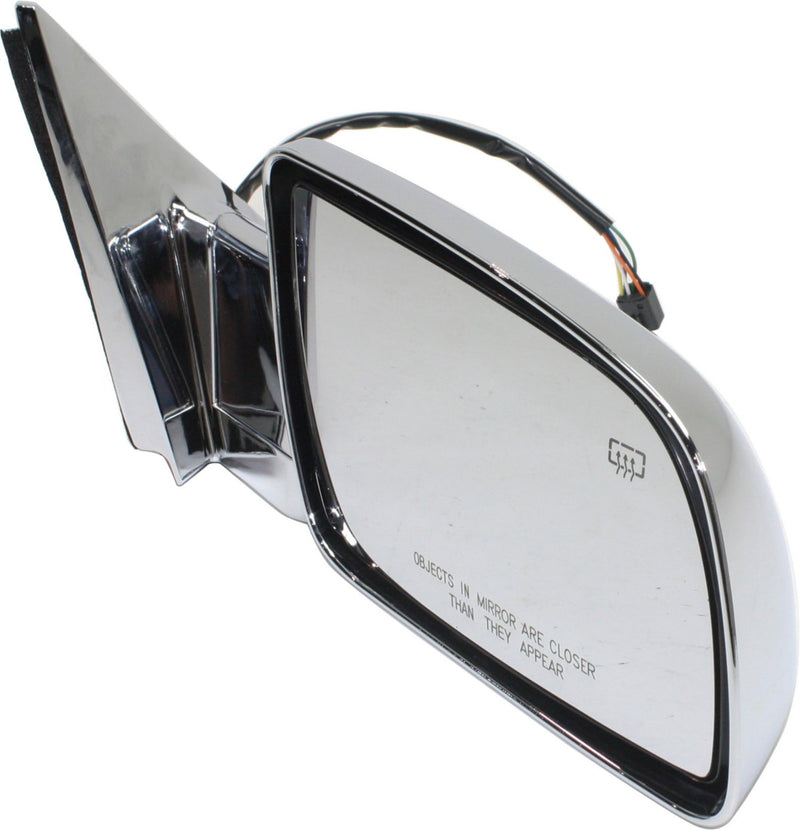 Driver and Passenger Side Mirrors, Non-Towing, Power, Manual Folding, Heated, Chrome, Without Signal Light, Without memory, Without Puddle Light, Without Auto-Dimming, Without Blind Spot Feature