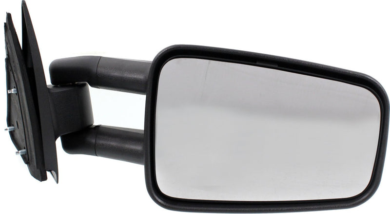 Driver and Passenger Side Towing Mirrors, Manual Adjust, Non-Heated, Manual Folding, Textured Black, Camper Type, with Wide Angle Glass(LH), without Wide Angle Glass(RH), Old Body Style | GM1320244,GM1321244