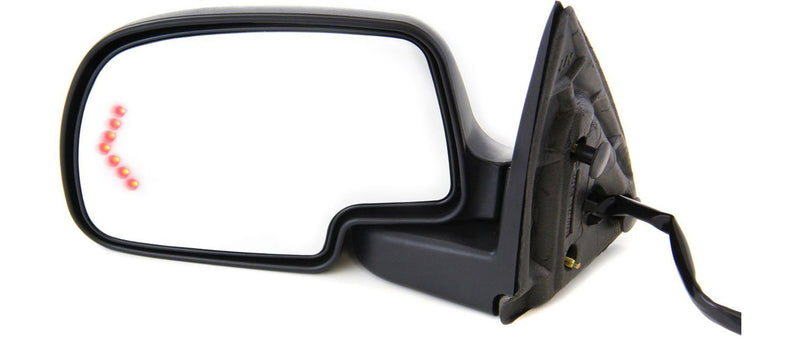Driver and Passenger Side Mirrors, Power, Heated, Manual Folding, with 1 Paintable and 1 Textured Black Cap, Standard Type, with Additional Paint To Match Cap, Old Body Style